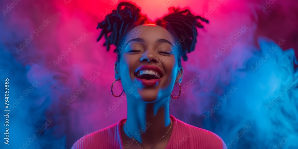 Exuberant Young Woman Embraces Celebration, Reveling And Dancing At The ...