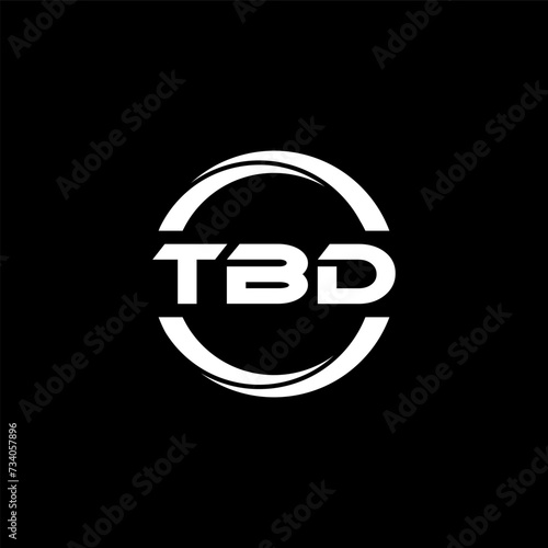TBD letter logo design with black background in illustrator, cube logo, vector logo, modern alphabet font overlap style. calligraphy designs for logo, Poster, Invitation, etc.