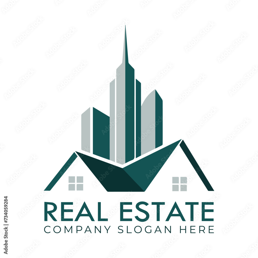 Modern style building real estate logo design template. the needs of construction, architecture, and business firms.
