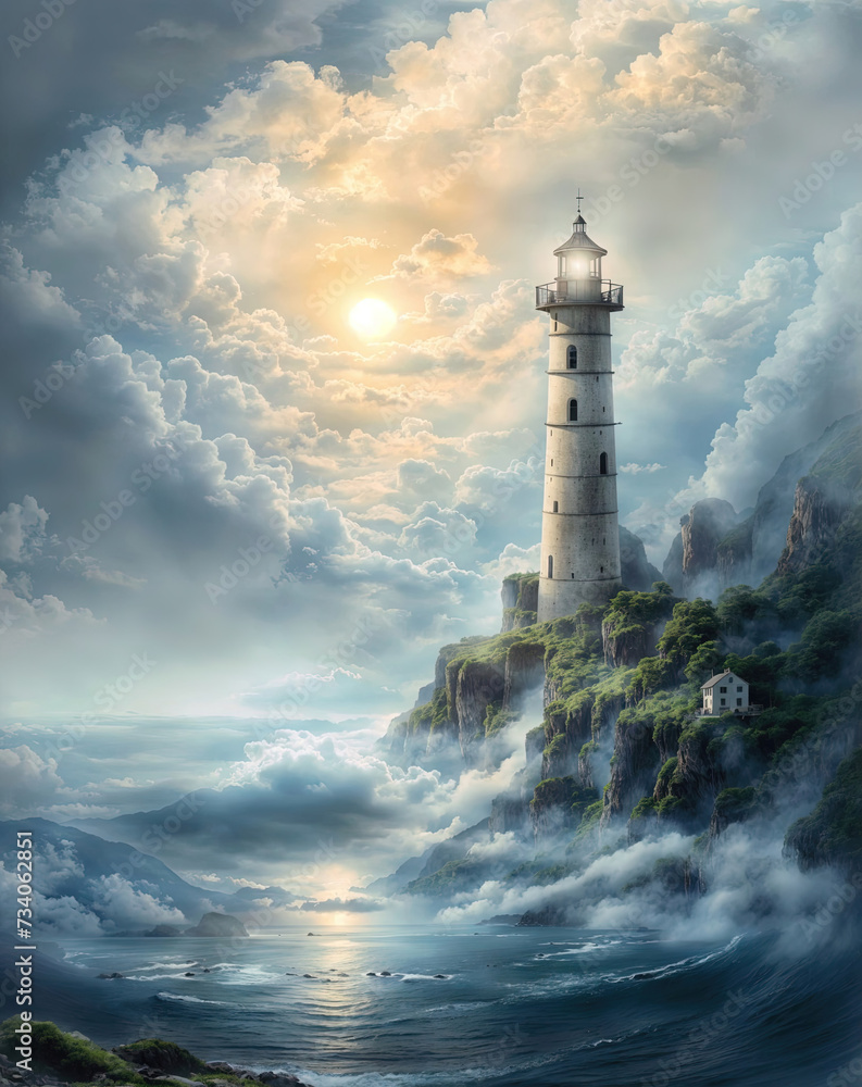  lighthouse in High waves