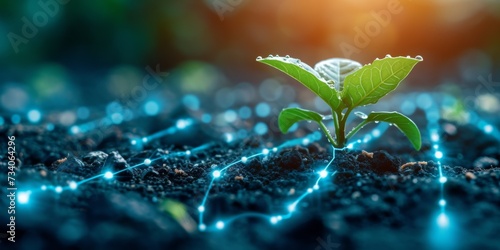 Nurturing Innovation In A Futuristic Garden  The Rise Of Emerging Technology. Concept Virtual Reality In Education  Sustainable Energy Solutions  Automation In Agriculture  Smart Cities Of The Future
