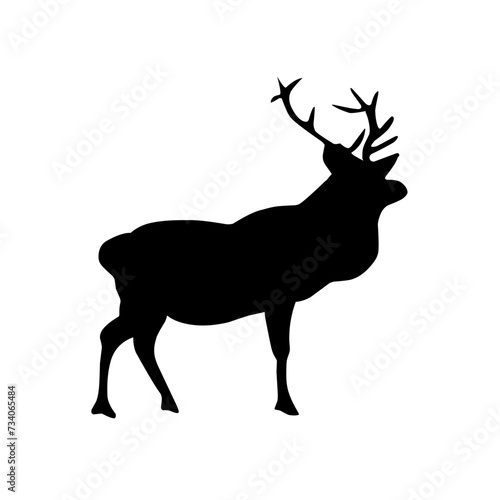 Collection of silhouettes of wild animals - the deer 