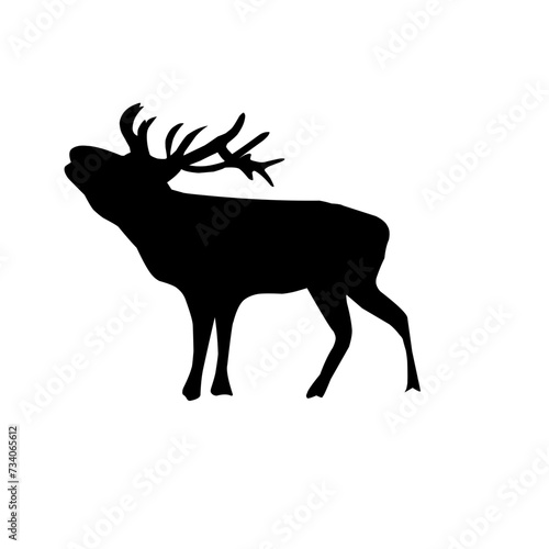 Collection of silhouettes of wild animals - the deer 