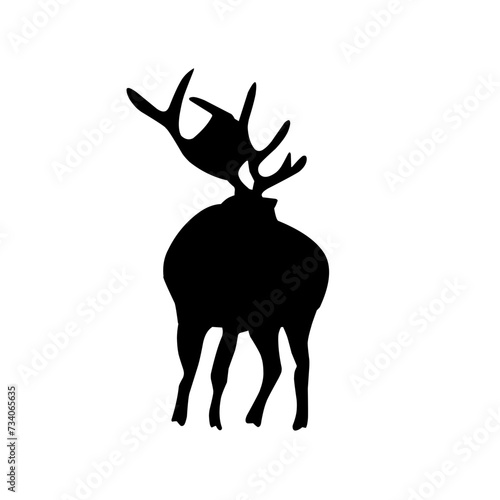 Collection of silhouettes of wild animals - the deer 