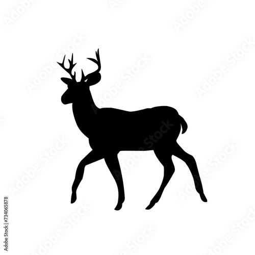 Collection of silhouettes of wild animals - the deer 