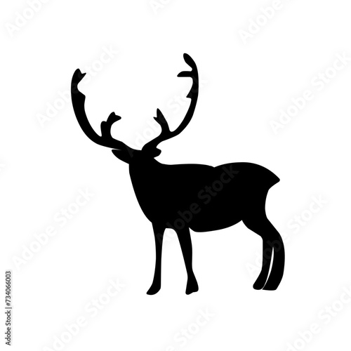 Collection of silhouettes of wild animals - the deer 