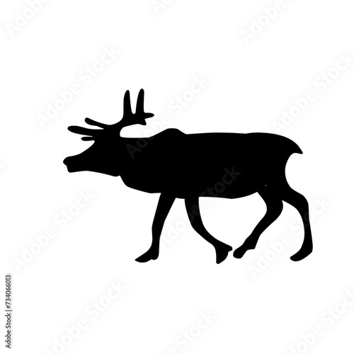 Collection of silhouettes of wild animals - the deer 