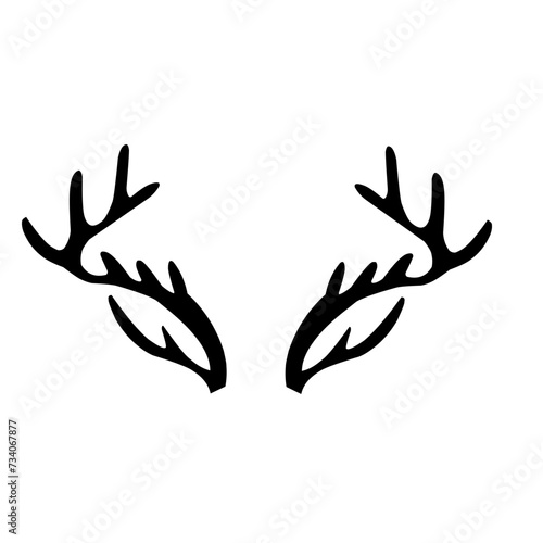 Hunting wild animals, deer horns antlers