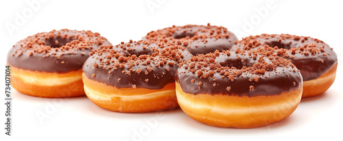 donuts on white background isolated set of four donut