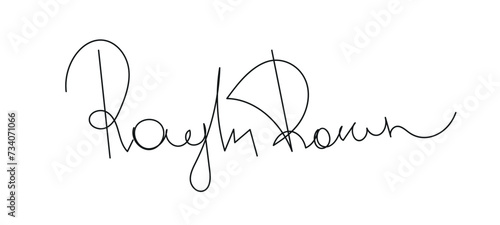 Hand signature for documents on a white background1. Fake handwritten signature. Vector illustration