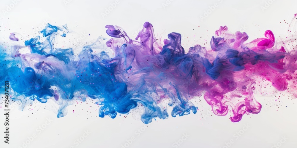 Mesmerizing Intricacies Of Blue And Purple Ink, Embellished With Magenta Confetti. Concept Autumn Leaves In Golden Hues, Dreamy Forest Landscapes, Vibrant Sunflower Fields, Serene Beach Sunsets