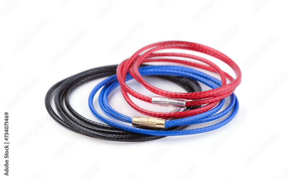 Jewelry cords isolated on white. Jewelry cords isolated on white.