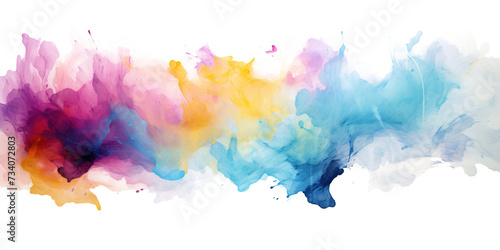 Abstract rainbow watercolor paint shapes isolated on transparent background PNG. Graphic resource, contrasting warm and cold colors, art, artistic expression painting texture