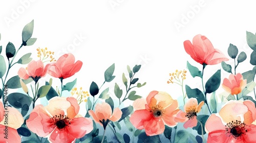 Watercolor Floral Border Design