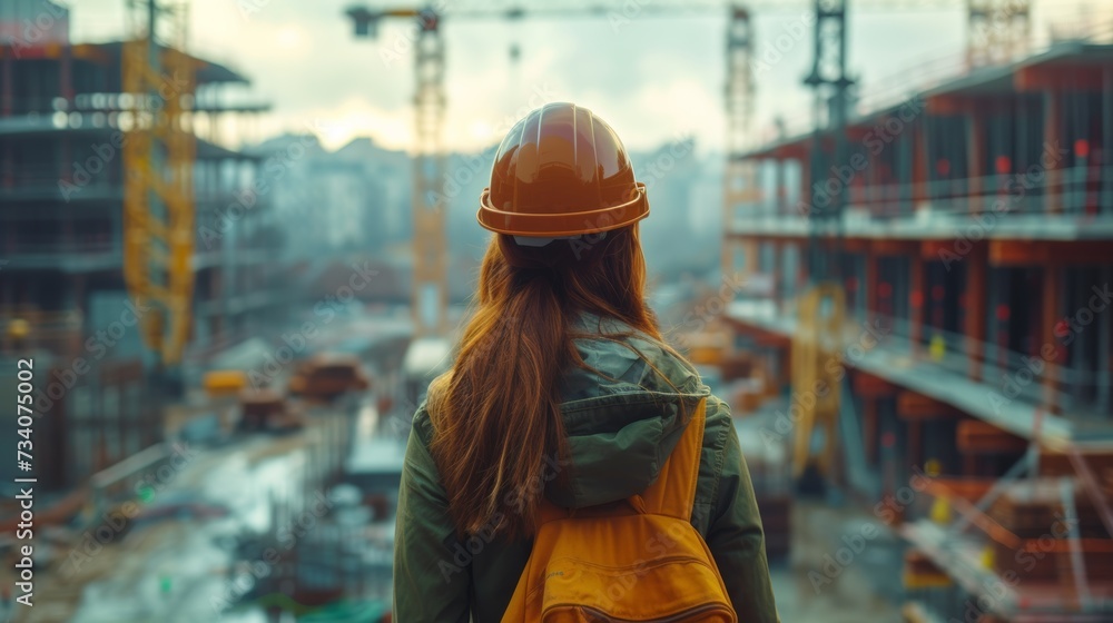 Smart Female on Construction Site