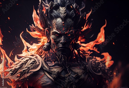 god of fire, Homusubi, was revered for his role in creating and sustaining life, but also feared for his destructive power. AI generation. Generative AI