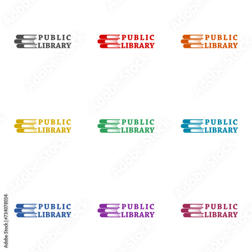 Public library icon isolated on white background. Set icons colorful