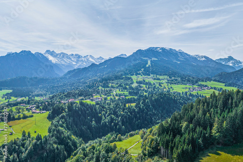 Luftaufnahme aus dem herbstlichen Oberallgäu, Blick zum Söllereck bei Oberstdorf photo