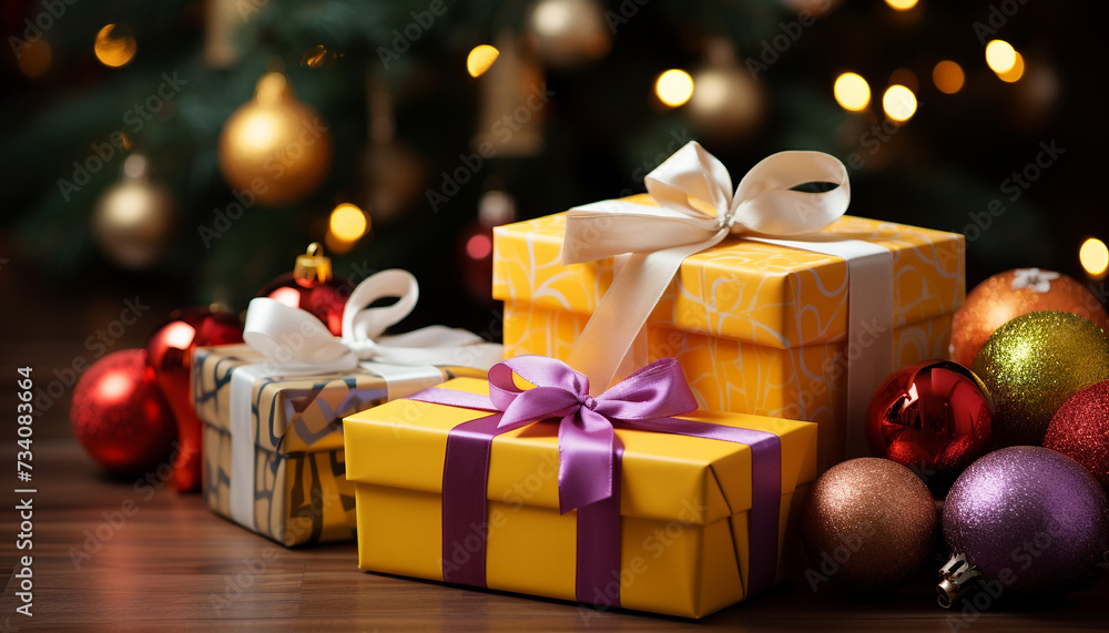 A glowing gift box wrapped in gold, illuminating love generated by AI A glowing gift box wrapped in gold, illuminating love generated by AI