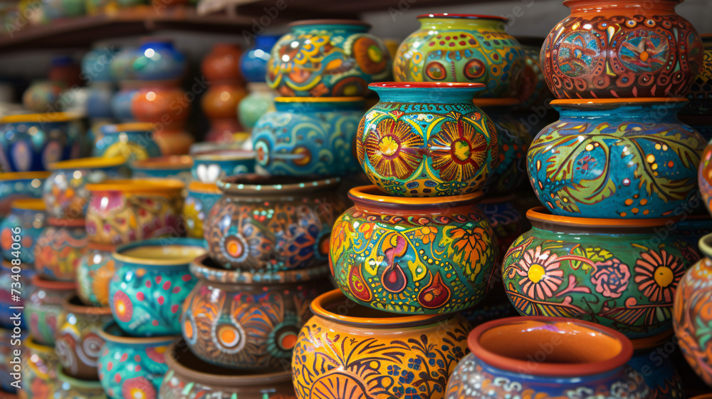 Mexican Talavera Ceramica Colorful Traditional