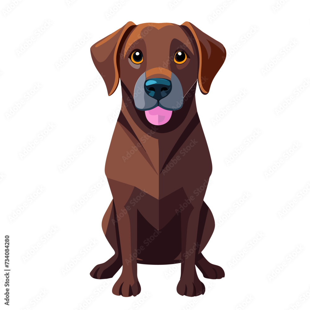 Cute Labrador Dog Vector logo isolated