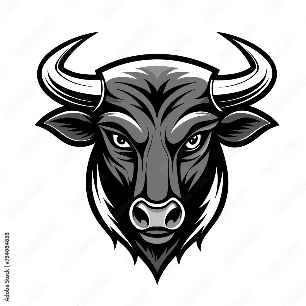 Bull head logo, isolated.