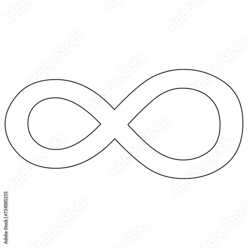 infinity symbol black - simple with discontinuation - isolated - vector