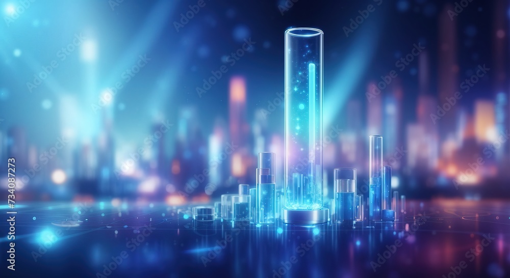 Blue night city skyline Blue night city skyline