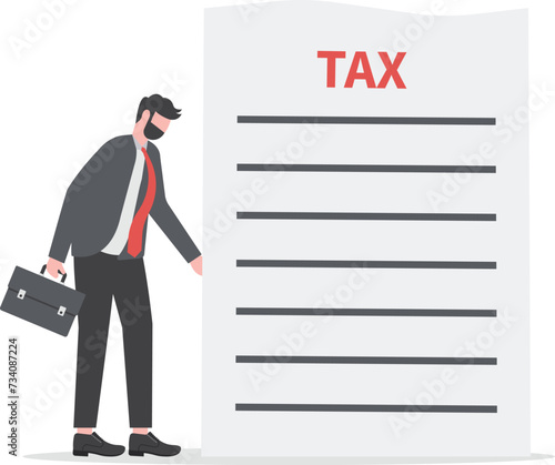 Businessmen are showing tax. Concept business tax illustration
