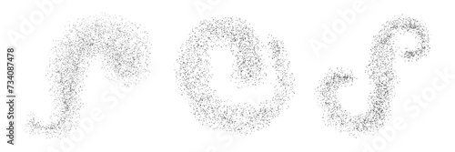 Crushed sand pieces in spiral shapes.