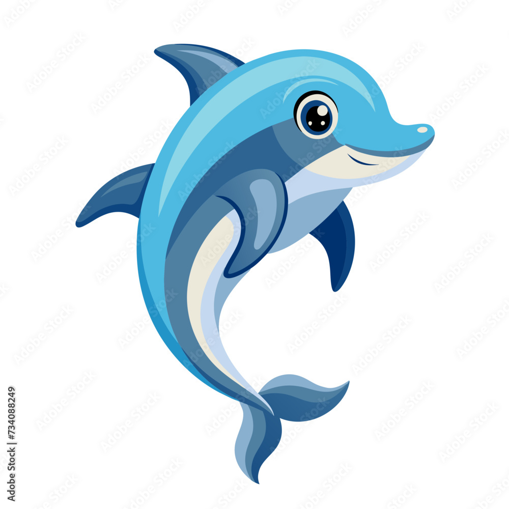 Obraz premium Graceful Dolphin Illustration Captivating Artwork of the Majestic Sea Creature