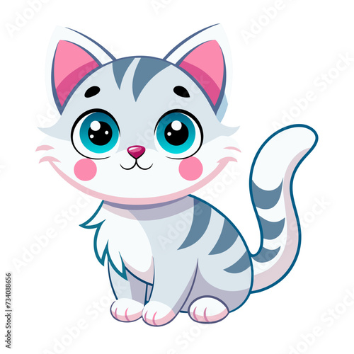 Playful Cat Illustration: Charming Artwork of the Adorable Feline