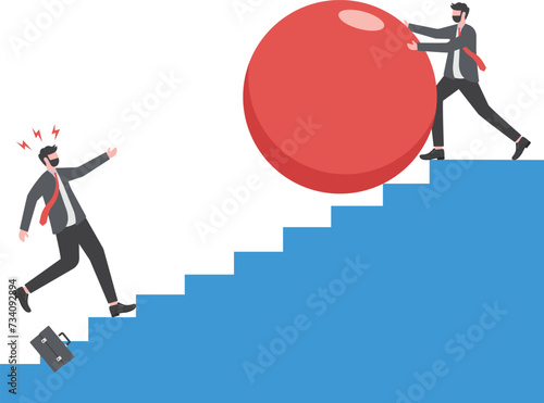 Betrayal or jealousy colleague. career competitor or cheating concept

