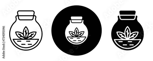 Terrarium outline icon collection or set. Terrarium Thin vector line art