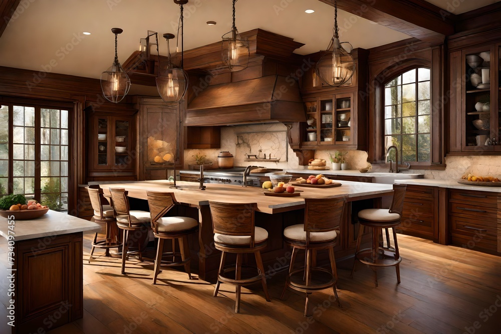 A kitchen featuring a cozy fireplace with seating, creating a warm and inviting atmosphere for gatherings.