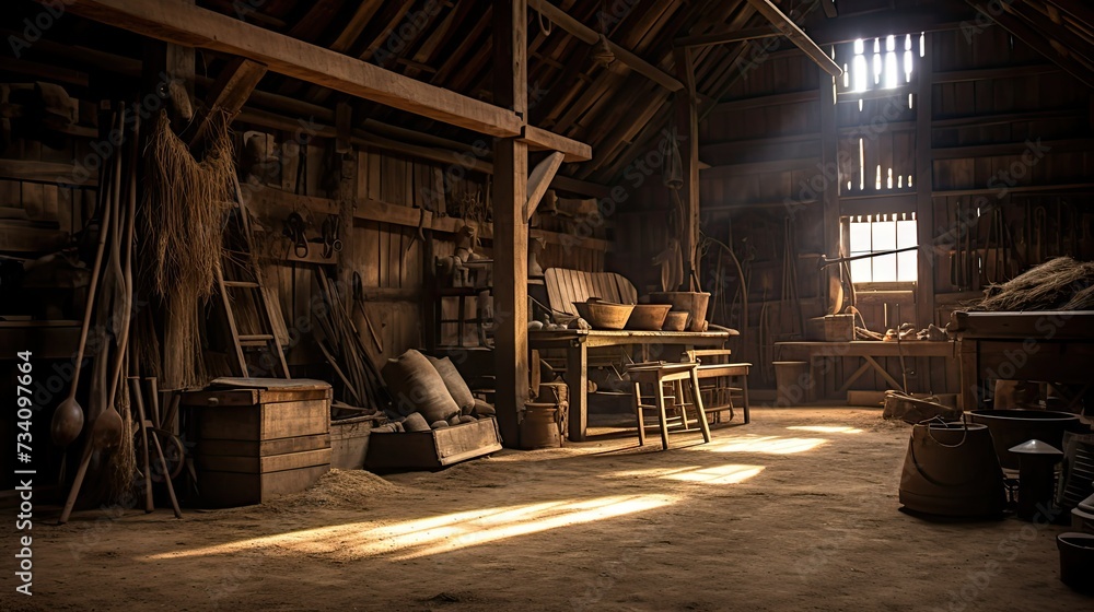 straw inside of barn straw inside of barn