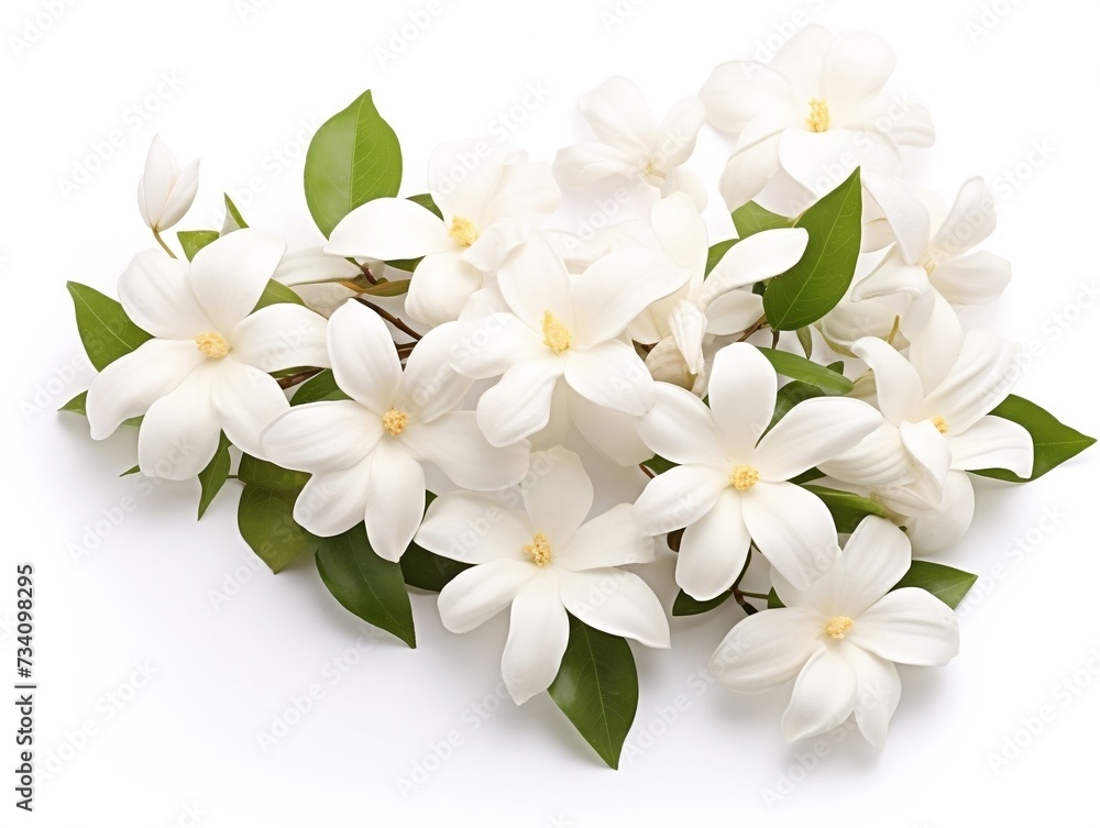 Fototapeta premium White flowers of jasmine isolated on a white background