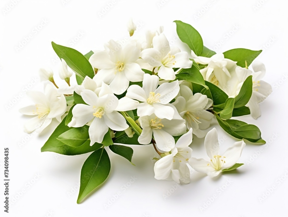 Fototapeta premium White flowers of jasmine isolated on a white background