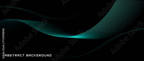 Abstract glowing geometric lines on dark background. Futuristic technology concept for AI and all Digital Communications also for poster, cover, banner, brochure, website