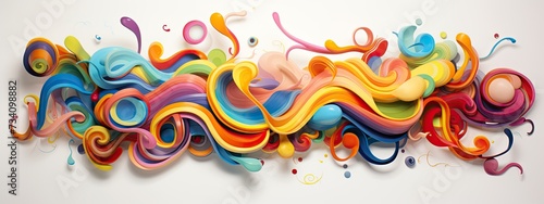 colorful squiggles background. Graphic design. Art, Modern, Abstract, Graffiti photo
