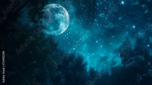 starry sky, dreams go on a magical adventure under the glow of the moon.