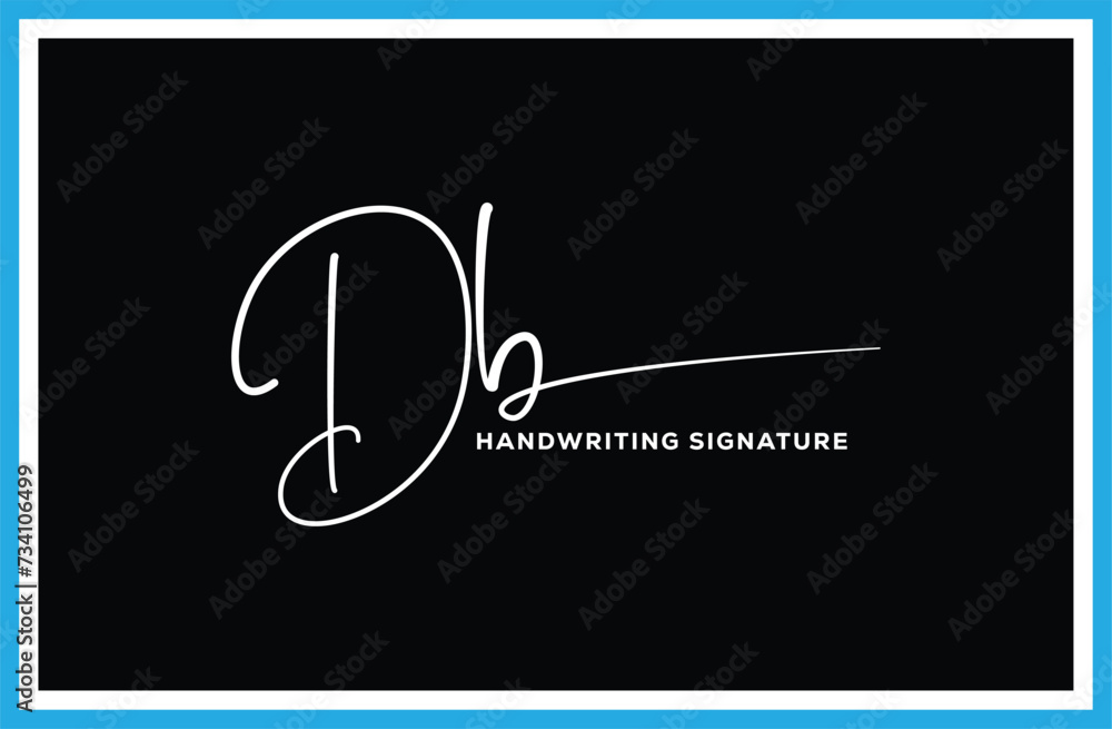 DB initials Handwriting signature logo. DB Hand drawn Calligraphy lettering Vector. DB letter real estate, beauty, photography letter logo design.