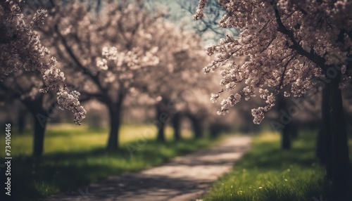 blossom in spring, blooming trees in spring, amazing spring scenery, trees in spring © Gegham