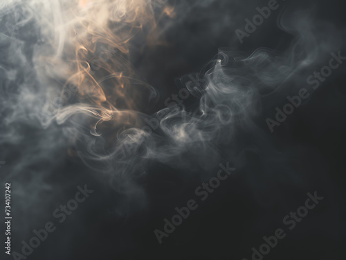 smoke moving against a black background in the style 