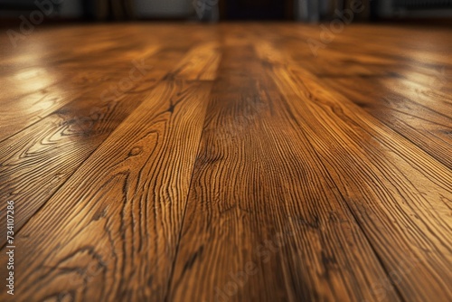 A detailed view of a wooden floor in a room. Can be used to showcase interior design or flooring options © Fotograf