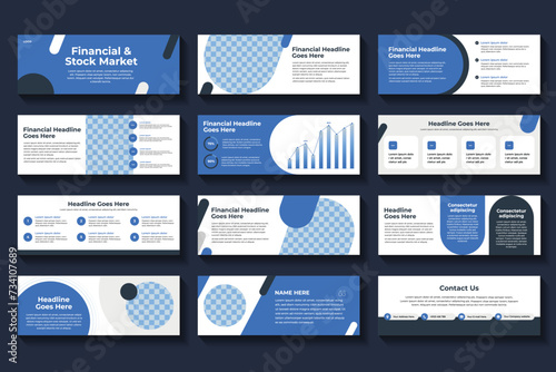 Business presentation design templates set. 