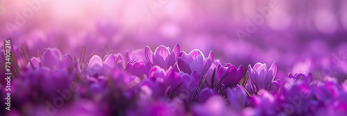 Close-up of blooming purple crocus flowers (1)