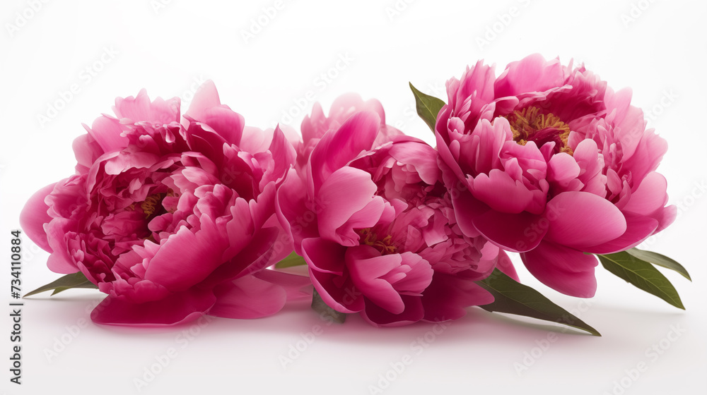 Pink peonies on white background floral composition Pink peonies on white background floral composition