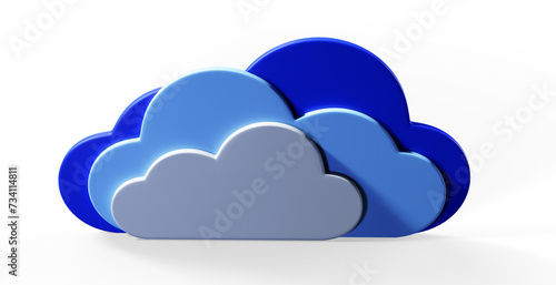 White clouds on blue sky 3d render