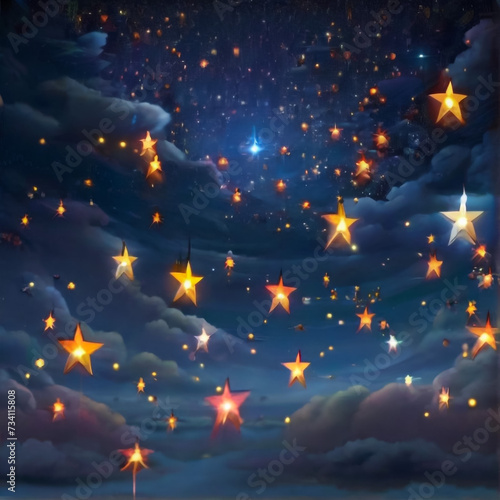 Star designKid staring at night sky background dark art  